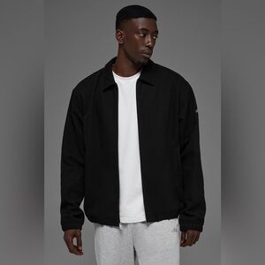 Alo Yoga Black Cotton Canvas Coaches Jacket Mens Sz L